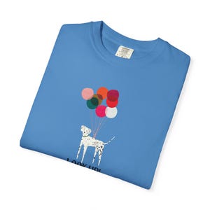 Comfort Colors Dog with Balloons T-Shirt: Relaxed Unisex Fit