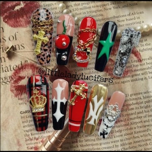 Mcbling Tartan Trashycore Y2k Press On Gel Nails