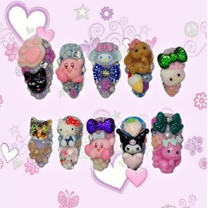 Hello Kittys Toy Box Junk Press On Gel Nails