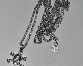 Grunge Y2k Mcbling Trashycore Skull & Crossbone Necklace - Etsy