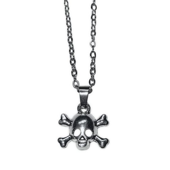 90s ヴィンテージ シルバーホース y2k シルバー925 K&T Grunge Y2k Mcbling Trashycore Skull & Crossbone Necklace - Etsy