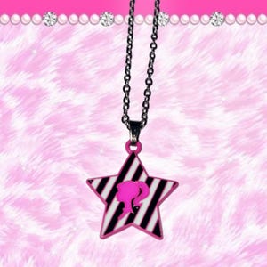 Barbie Gyaru Y2K Mcbling Stripy Star Necklace