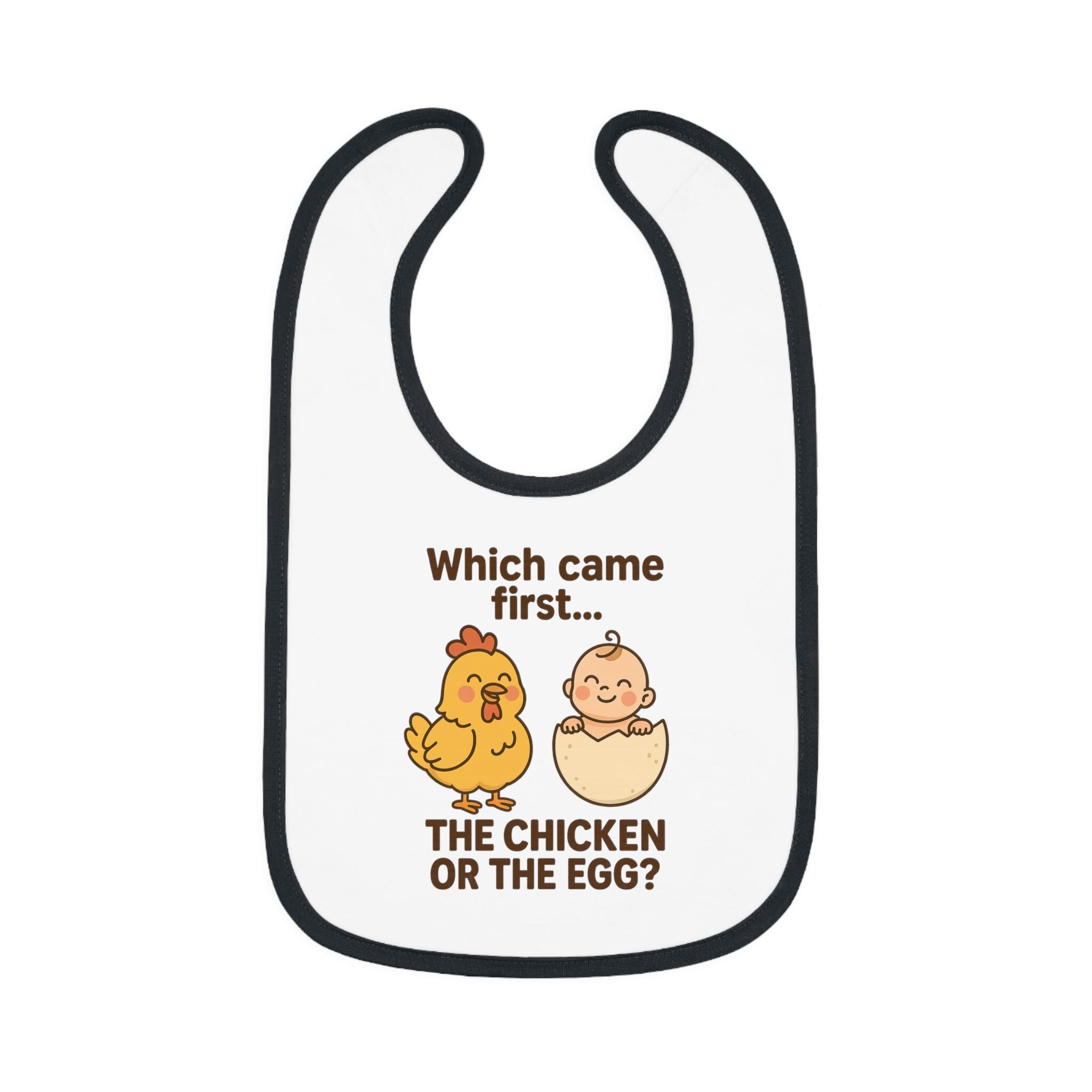 Funny Baby Bib, Which Came First: Chicken or The Egg?  Cute Cartoon Baby Gift, Spring Baby Shower Gift,  EoEoEoBebe