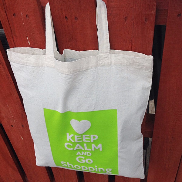 Keep calm And shop Tote Bag, Great size to carry around in your handbag, Environmentally friendly  FREE SHIPPING in UK