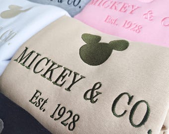 Mickey and Co Sweatshirt, Embroidered Disneyland Vacation Sweater,Disney Family Trip Sweatshirt, Disney Gift for Girl, Disneyworld Sweater