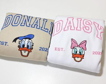 Embroidered Mickey Minnie Mouse Sweatshirt, Custom Disney Dad Mom Sweater, Disneyland Family Trip Name Crewneck, Disneyworld Gift Idea