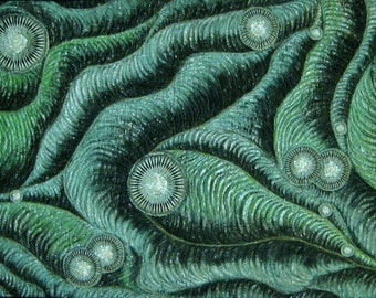 Wallowing Dreams acolchoado e pintado em acrílico arte abstrata em fibra pronta para envio!