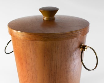 Vintage Teak Ice Bucket Scandinavian Style Danish Modern