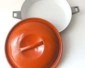 Vintage Orange Enamel Casserole