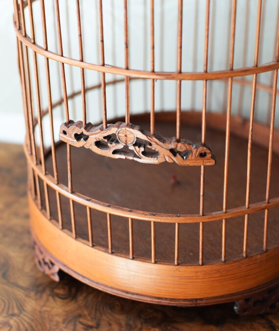 Cage à Oiseau Bambou Oriental Chinois Dôme Comme On Le Voit 26 Cm 105 Haut