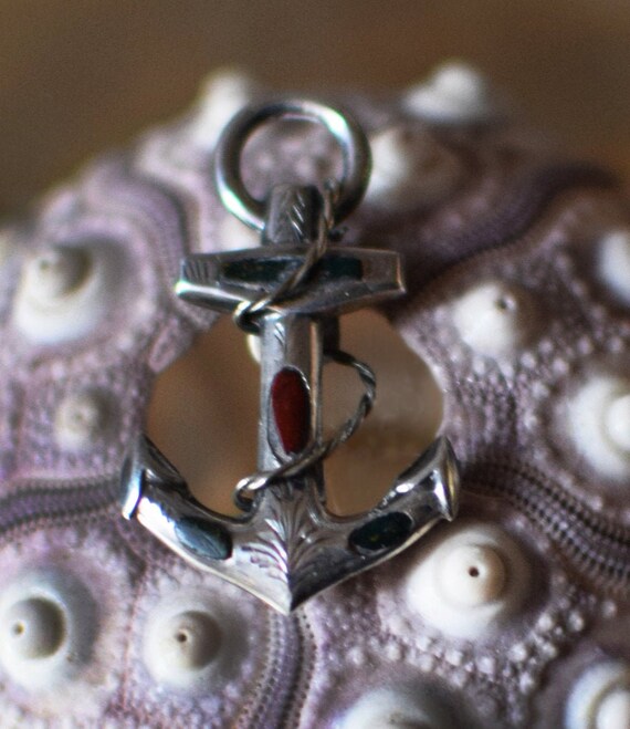 Vintage Silver Anchor Brooch Romantic Victorian Er
