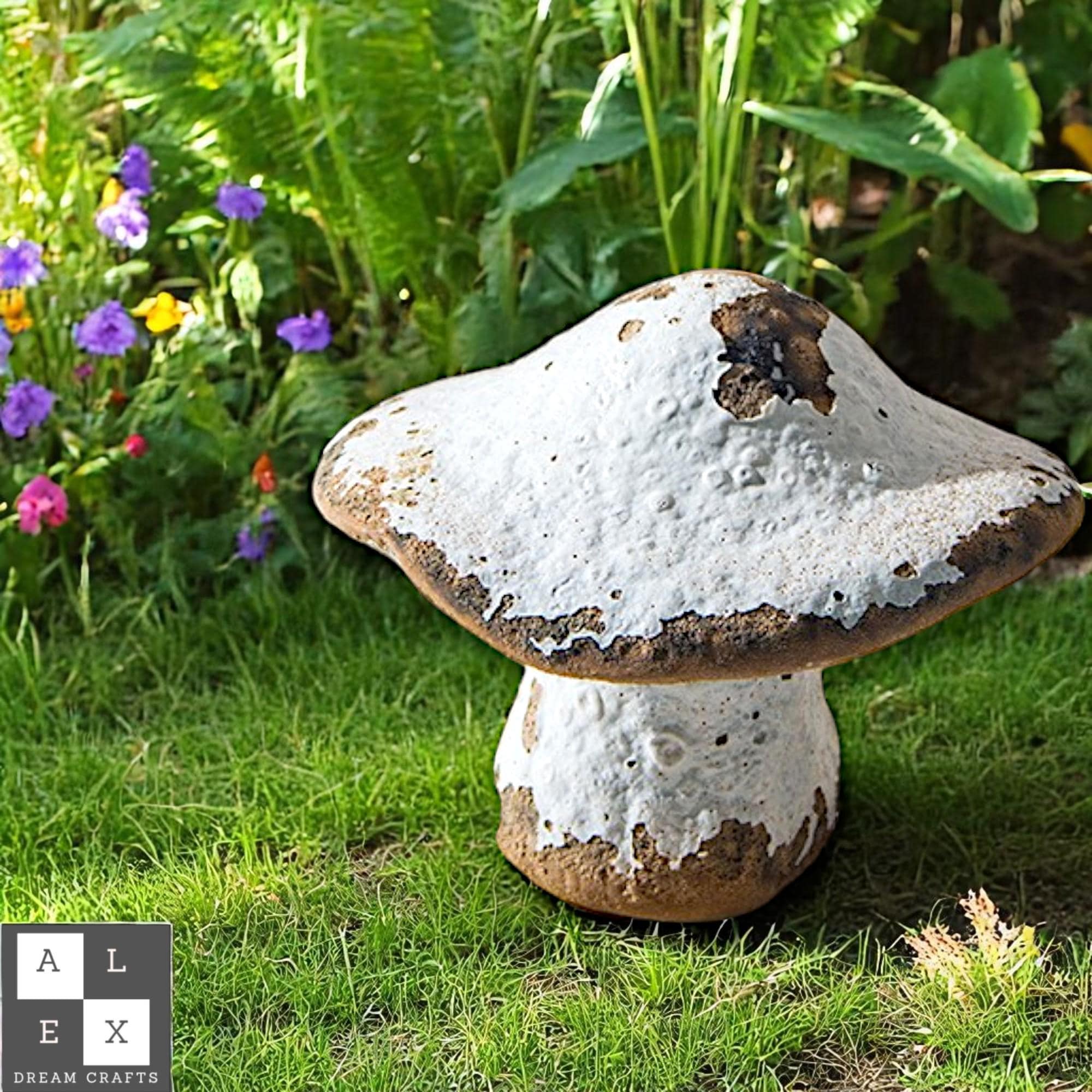 Ceramic Mushroom Decor – Handmade Pottery for Garden or Home | Rustic Fairy Garden Ornament, Shelf Decoration, Cottagecore Nature Gift