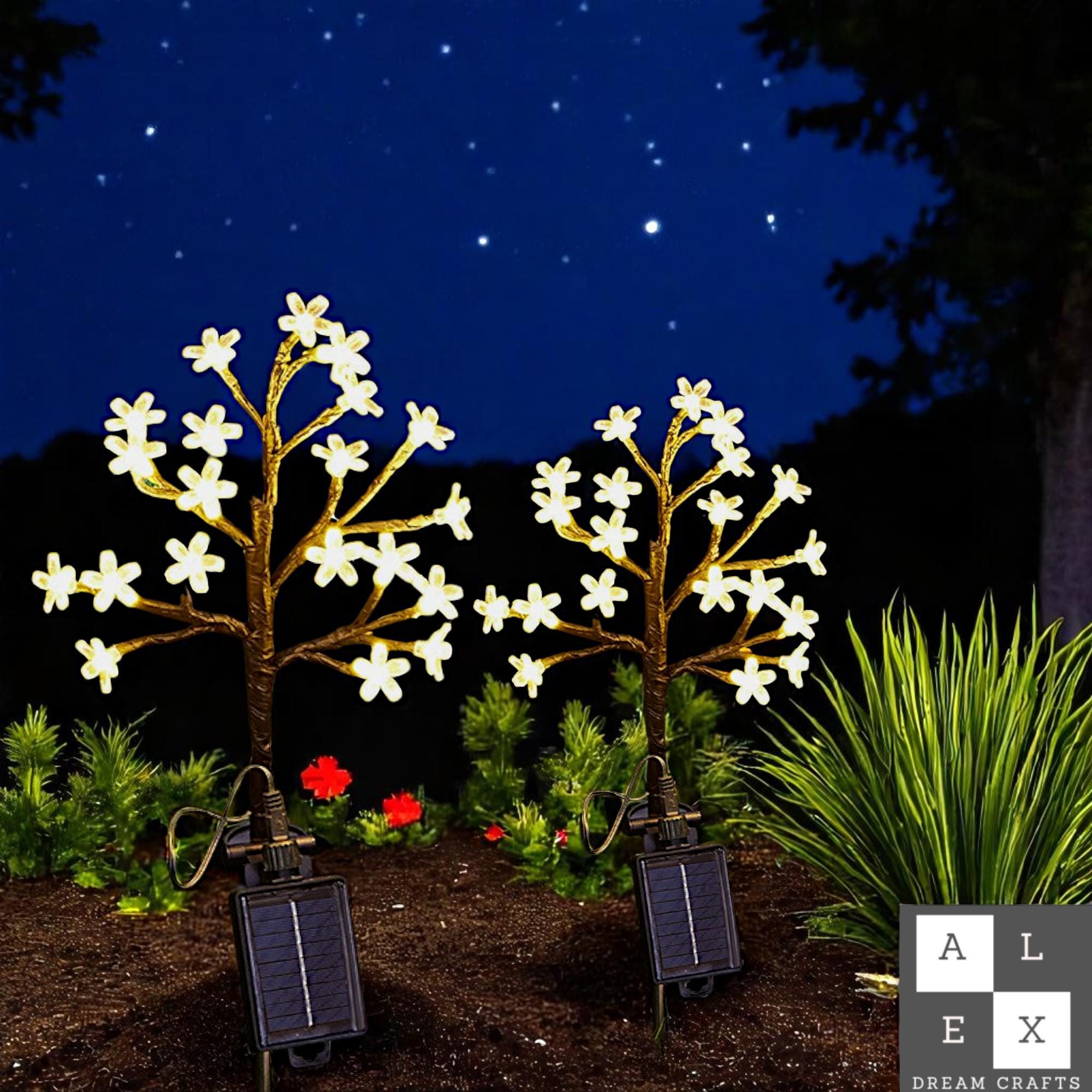 Solar Flower Tree Light – Waterproof Outdoor LED Garden Lamp | Blossom Fairy Yard Light | Patio, Pathway, Balcony & Landscape Decor | gift