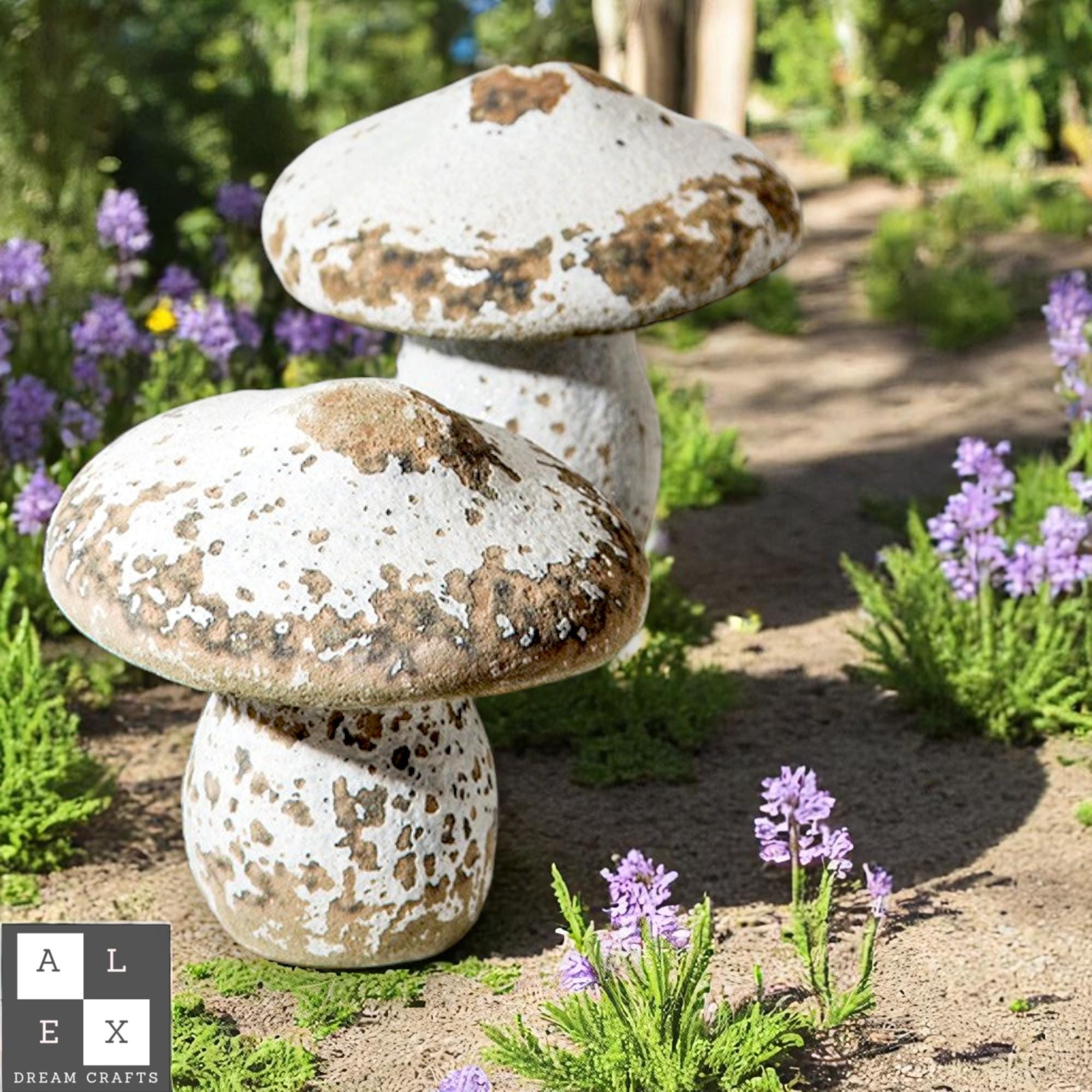 Ceramic Mushroom Decor – Handmade Pottery for Garden or Home | Rustic Fairy Garden Ornament, Shelf Decoration, Cottagecore Nature Gift