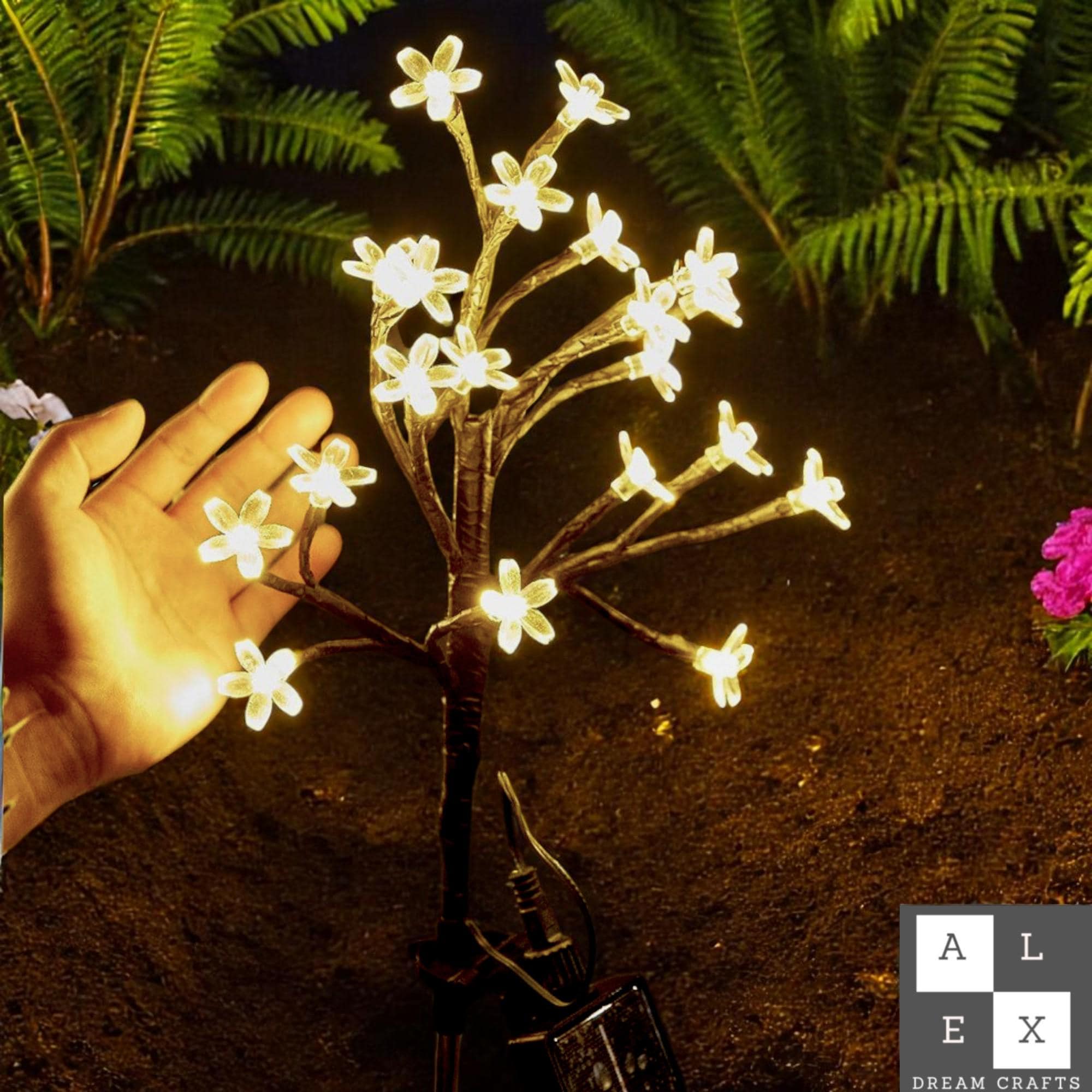 Solar Flower Tree Light – Waterproof Outdoor LED Garden Lamp | Blossom Fairy Yard Light | Patio, Pathway, Balcony & Landscape Decor | gift