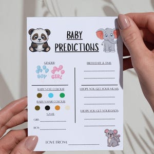 Gra z przewidywaniami dla słodkich dzieci: dziewczynka czy chłopiec, animowane zwierzęta, gra na baby shower, gra określająca płeć dziecka, quiz dla dzieci, zgadnij płeć dziecka, kopia cyfrowa.