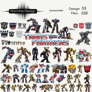 Transformers  Chracters Sticker  Svg-Png-Pdf Bundle Big Pack \ Birthday \ Party \ Cartoon \ Moovie \ T shirt \ Hoodie \ Cup \Poster