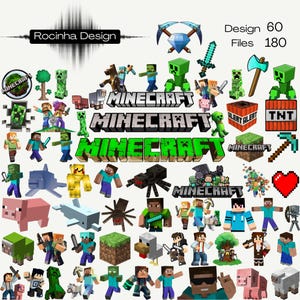 Minecraft Bundle Game Sticker Chracters Svg-Png-Pdf Bundle Big Pack \ Birthday \ Party \ Cartoon Sticker \ Moovie \ T shirt \\ Cup \Poster