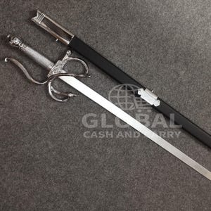 Mask of Zorro Rapier Sword Replica with Scabbard - Legends of Zorro Fantasy - Present for Groomsman, Boyfriend, Wedding, Christmas, Birthday