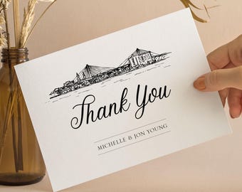 Charleston Skyline, Thank You Cards, Wedding Thank You Cards, Generic Thank You Card, Thank You Card Set
