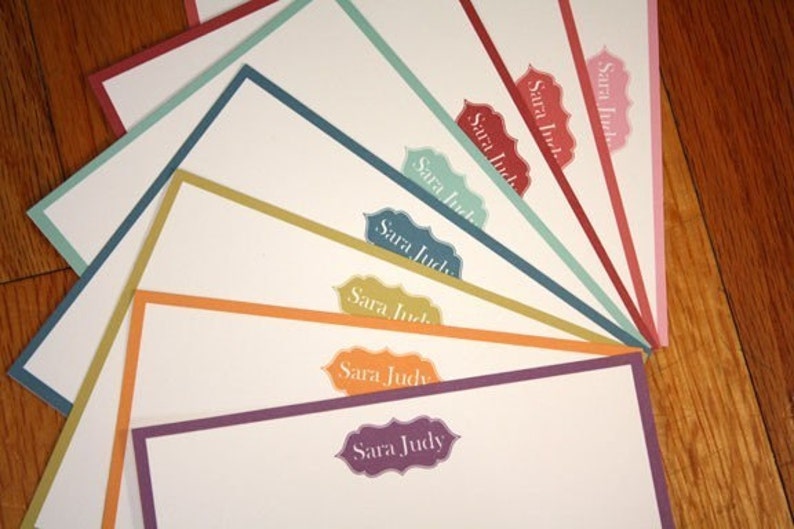 Personalized stationery cards with matching envelopes set of Etsy