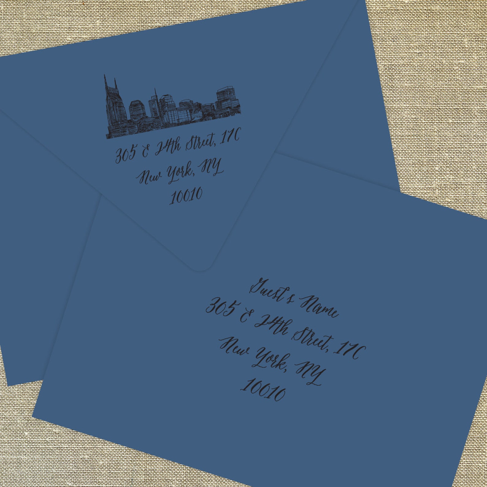 Nashville Skyline Wedding Invitation city Skyline Etsy