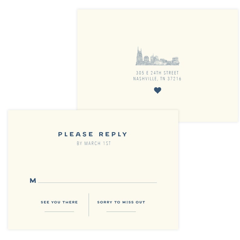 Center State Nashville Skyline Wedding Invitation SAMPLE Etsy