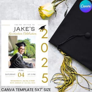 Graduation Announcement Template, Class of 2025, Digital Download, Editable Graduation Invitation High School Graduation College Graduation