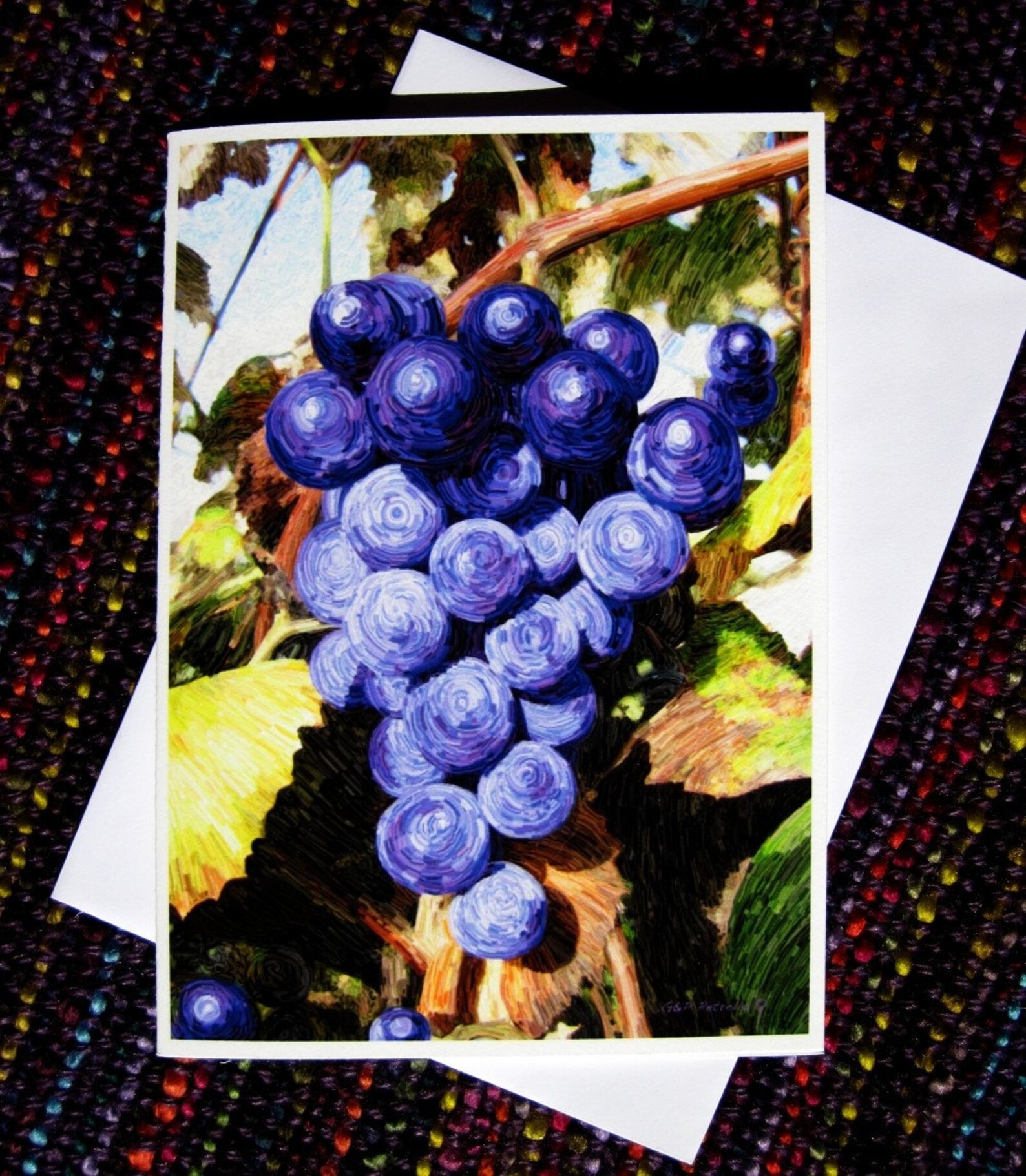 Grapes no. 1 Blank Greeting Card Etsy