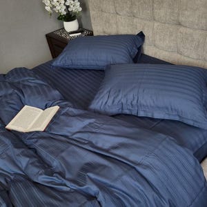 Bedding Soft Cotton Duvet Cover Queen Comforter Sets King Stripped Blue Boho Bedding Summer Bedspread Cotton Linen Bedding Up to 30% Off