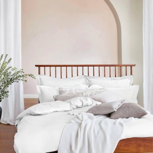 White Linen Duvet Cover Washed Linen Bedding Set White King Sheet Queen Duvet Cover Custom White Bedding Boho Comforter Duvet Cover Gift
