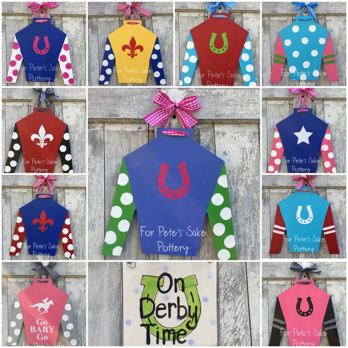 CUSTOM Kentucky Derby jockey silk door hanger design your Etsy