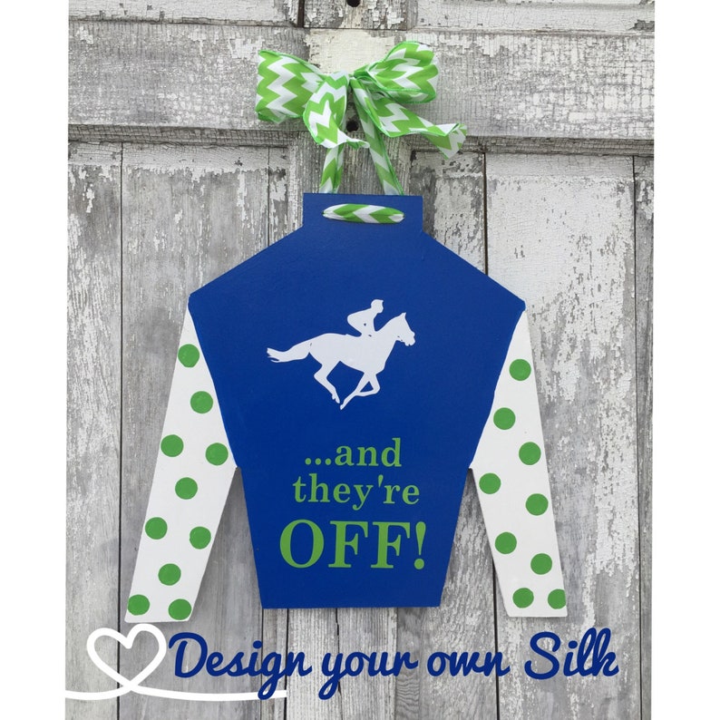 CUSTOM Kentucky Derby jockey silk door hanger design your Etsy