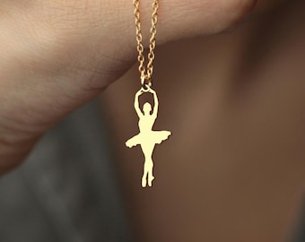 Collar de bailarina de plata de ley: dije de bailarina de ballet, regalo para un recital de danza