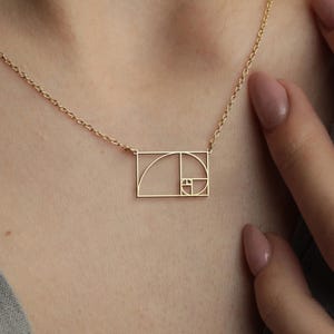 Sterling Silver Fibonacci Spiral Necklace: Math Jewelry, Spiral Pendant