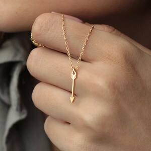 Dainty Sterling Silver Arrow Necklace: Strength Symbol Pendant