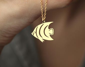 Sterling Silver Fish Necklace: Minimalist Ocean Animal Pendant, Pisces Jewelry