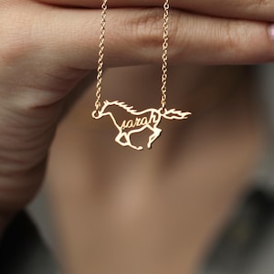 Personalized Horse Name Necklace: Sterling Silver Equestrian Jewelry