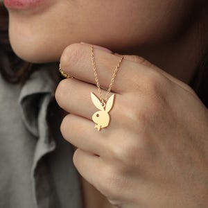 Bunny Necklace, Y2K Fashion, Edgy Fashion Jewelry, Iconic Charm Necklace, Minimalist Bunny Pendant, Rabbit Necklace, Unique Charm Pendant