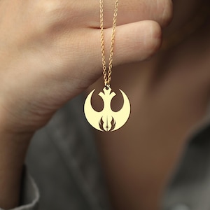 Sterling Silver Rebel Jedi Necklace: Star Wars Inspired Charm