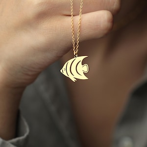 Minimalist Fish Necklace: Sterling Silver Ocean Animal Pendant
