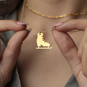 Skating Necklace, Figure Skater Pendant, Roller Skating Jewelry, Gift for Skaters, Ice Skating Charm, Skating Competition Gift, Sports Jewel