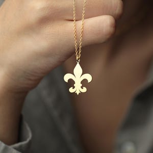 Sterling Silver Fleur de Lis Necklace: French Royal Symbol Pendant