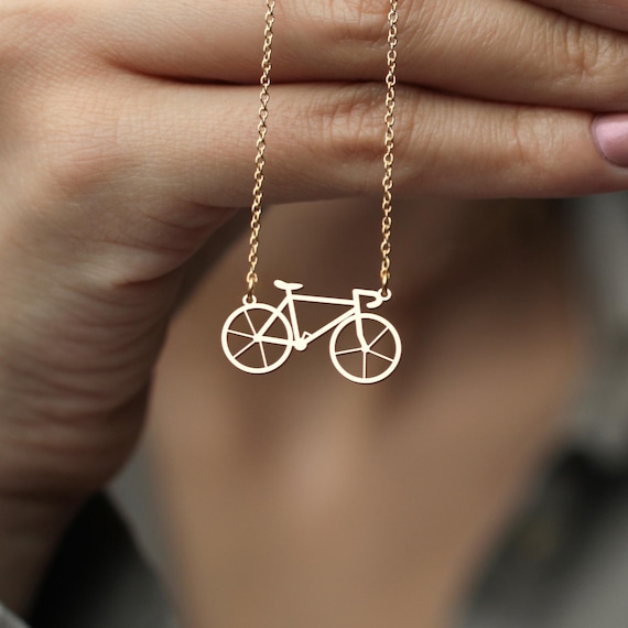 Sterling Silver Bike Necklace: Cyclist Gift, Sports Jewelry, Biker Pendant