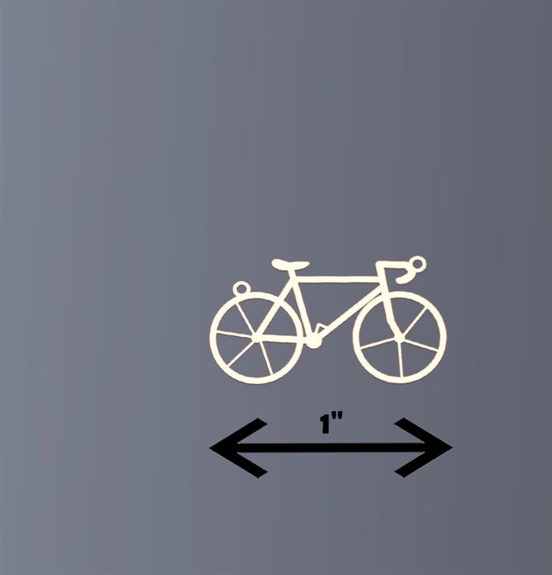 K&ouml;nnte beinhalten: Wei&szlig;e Fahrradsilhouette mit einem 2,5 cm Messanzeiger. Das Fahrrad hat ein klassisches Rennrad-Design mit Rennlenker und Sattel. Die R&auml;der haben mehrere Speichen. Der Hintergrund ist einfarbig grau.
