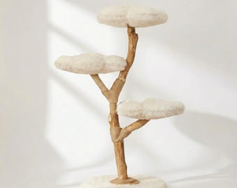 Driftwood Cat Tree 140cm | One-of-a-Kind Natural Branch Cat Tower | Modern Wooden Cat Furniture | Canopy by FéliNature