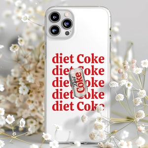Diet Coke Clear Magsafe Phone Case iPhone 16 15 Galaxy S25 S24 Pixel 9 Clear Diet Coke Cover Funny Coke Lover Gift Trendy Soda Coguette Coke