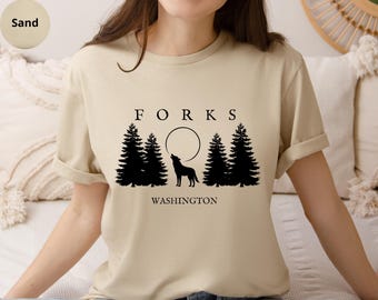 Camiseta de Twilight Forks Washington Sudadera de Twilight Forks Sudadera de cuello redondo de la saga Twilight Regalo para fans de Twilight Sudadera con capucha de Breaking Dawn Camiseta de vampiros