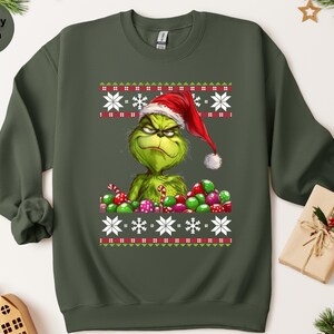 Grinch Ugly Xmas Sweater Grinchmas Shirt Funny Christmas Gift Grinch Holiday Sweatshirt Merry Grinchmas Hoodie Grinch Shirt Grinch Face Tee
