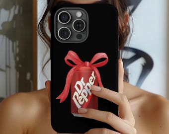 Dr Pepper Red Bow Tough Magsafe For Phone Case iPhone 17 16 15 Galaxy S26 S25 Funny Dr Pepper Lover Gift Trendy Soda Coguette Dr Pepper Case
